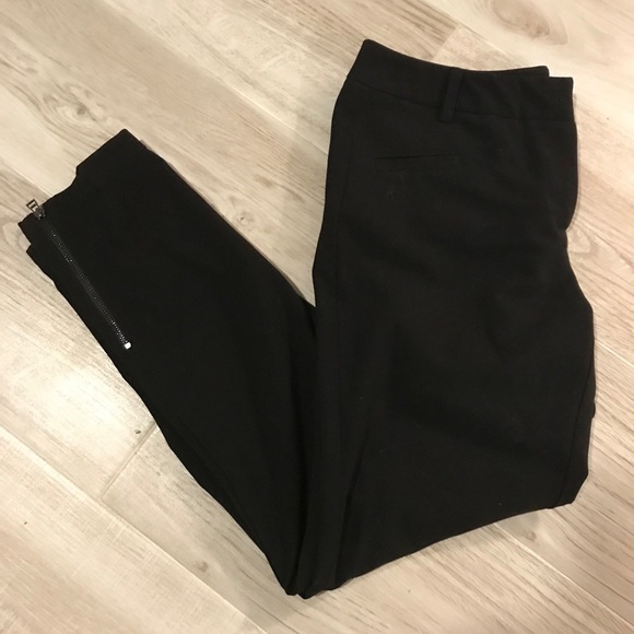New York & Company Pants - NY&C Black Trousers with Zipper Accents